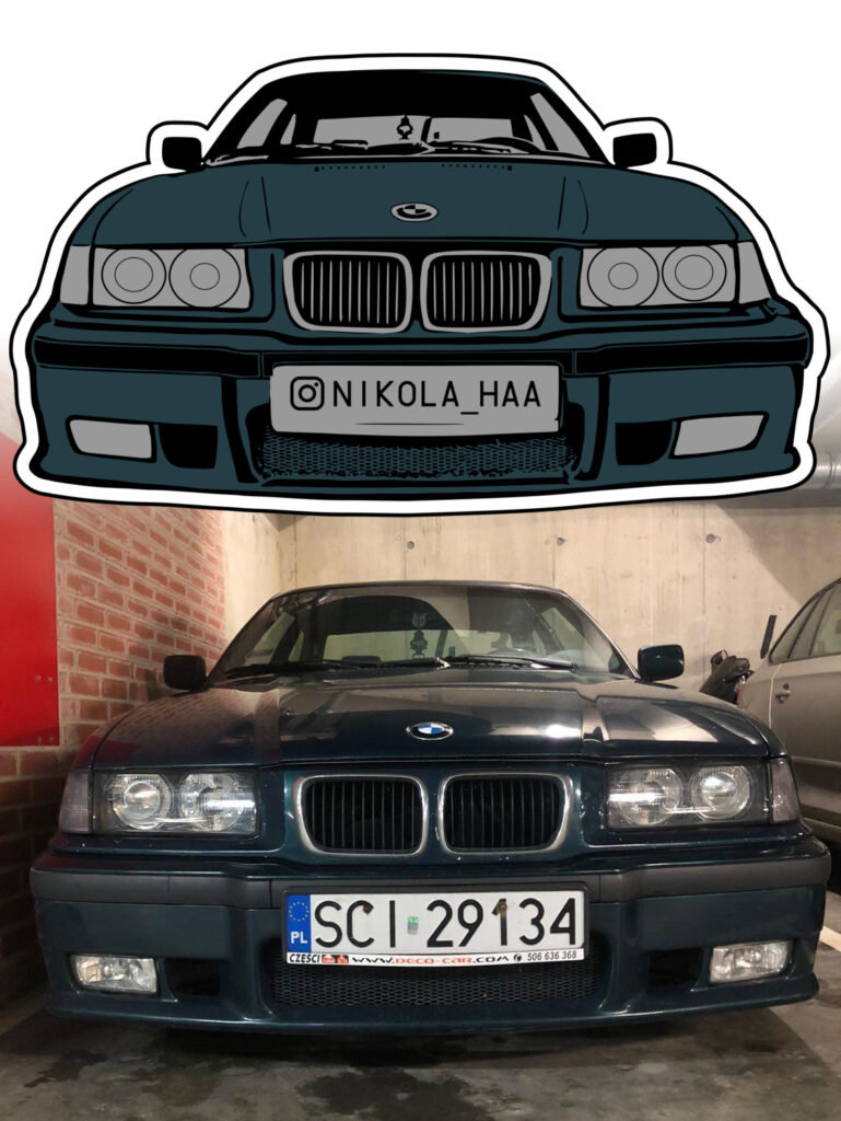 Projekt graficzny samochodu BMW E36 - Nikola Ha
