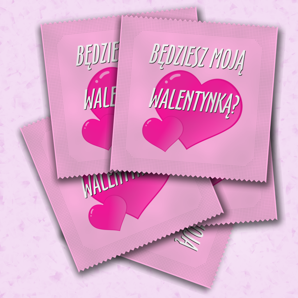 Będziesz Moją Walentynką? - personalizowane prezerwatywy z nadrukiem | Gliwice
