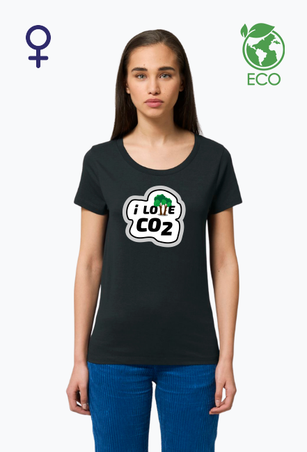 i Love CO2 - koszulka damska ECO z nadrukiem