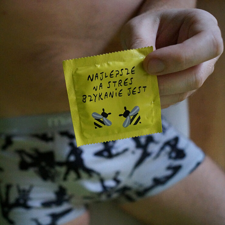 Najlepsze na stres bzykanie jest - personalizowana prezerwatywa z nadrukiem