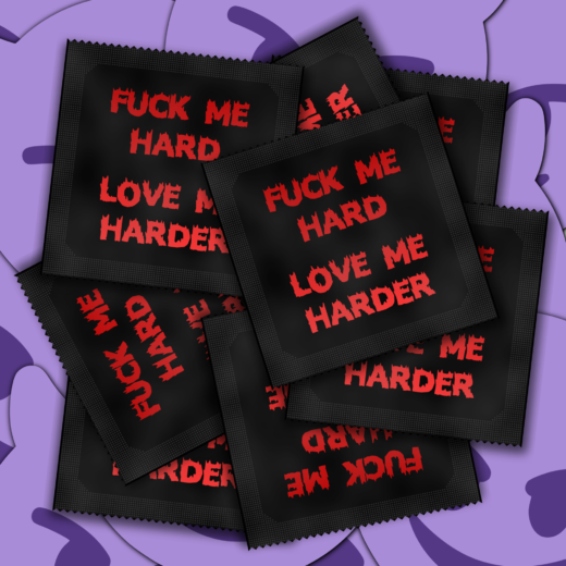 Personalizowane prezerwatywy z unikalnym nadrukiem Love me harder